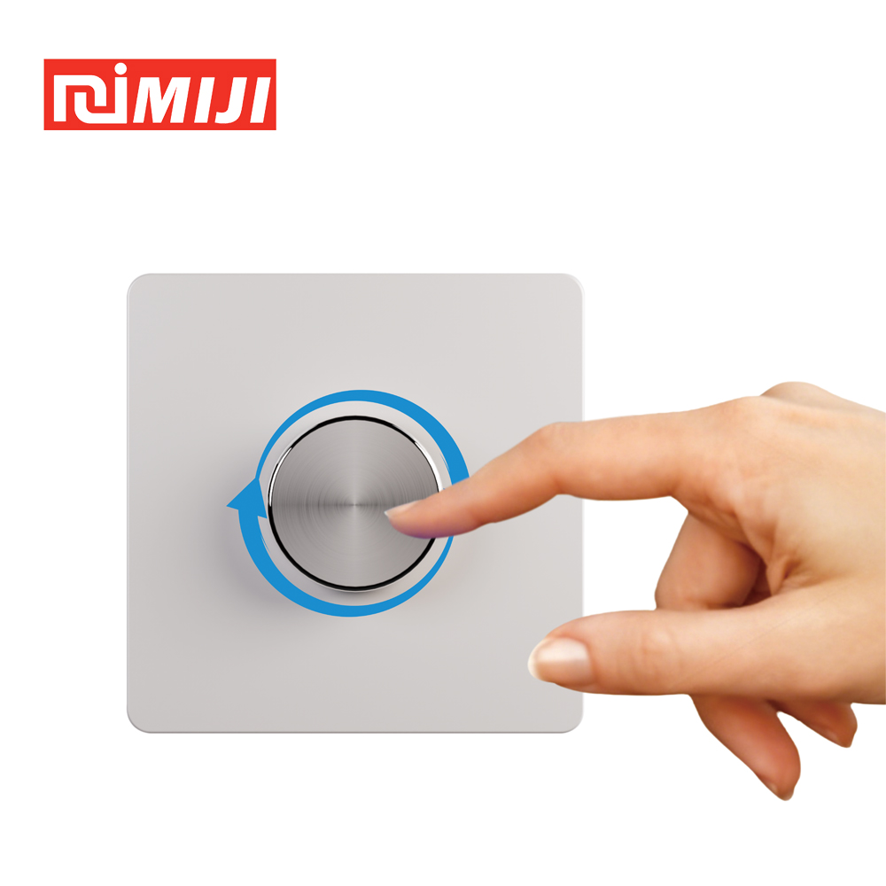 Hand operating the rotary control on a MIJI 86-type dimming power supply