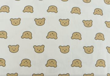 100% Cotton 4040 13372 poplin bear head print fabric