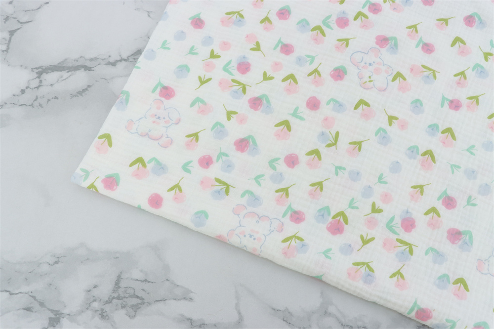 40S double layer gauze Print fabric