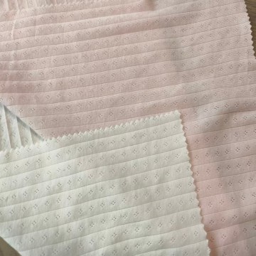 100% Cotton Ribbed Pointelle Knit Fabric 195GSM 185CM Breathable Jacquard Eyelet Fabric for Baby Clothes & Pajamas