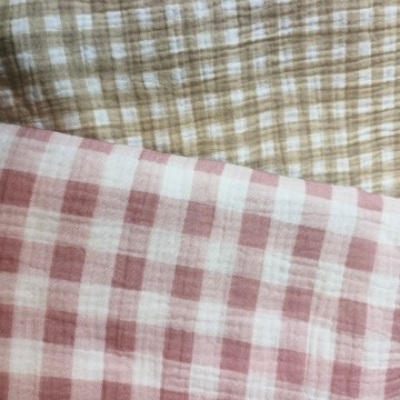 Premium 100% Organic Cotton Double Gauze Crinkle Digital Fabric – Breathable & Versatile Textile​​