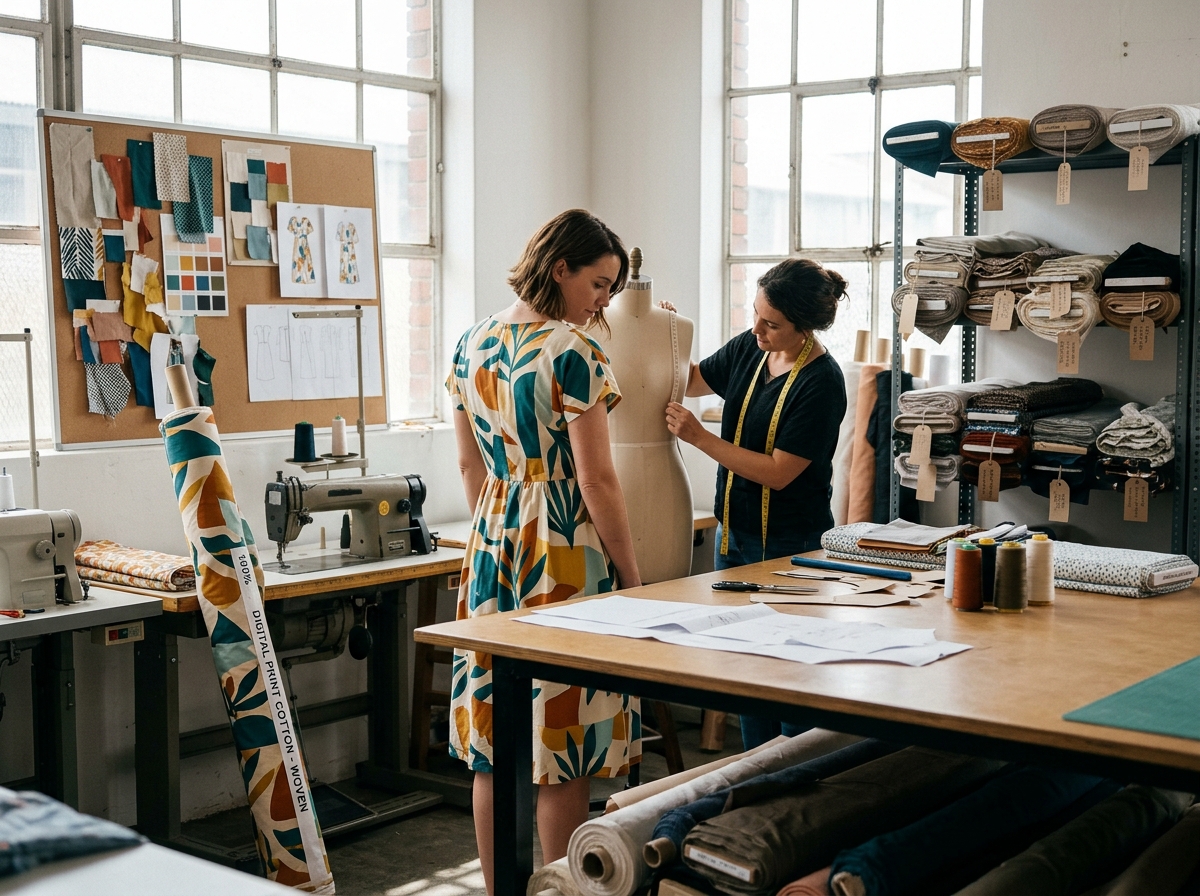 How to Use Custom Digital Print Cotton for Indie Fashion Dresses?