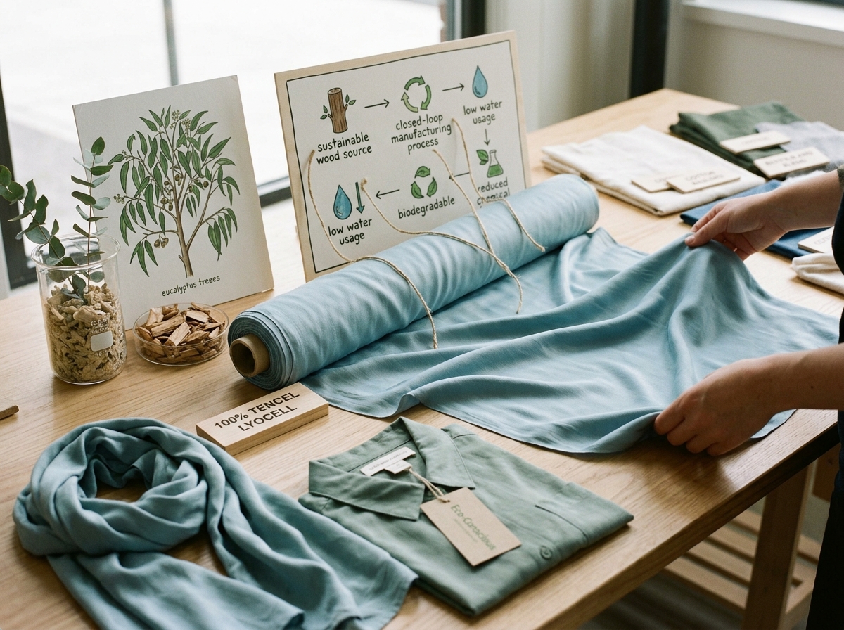 What are the eco benefits of 100% Tencel Lyocell fabric?