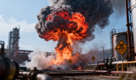 Petrochemical tank area fire