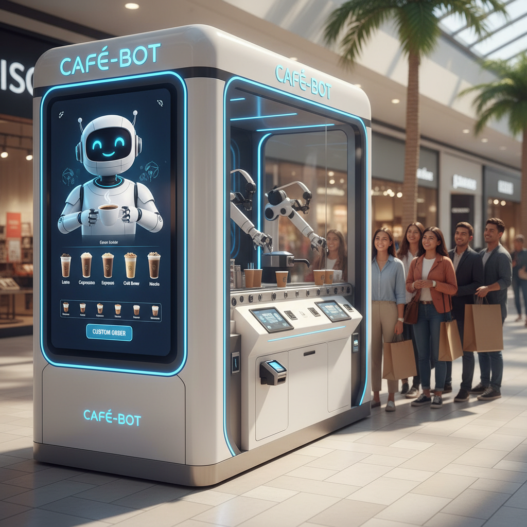 AI Coffee Robots in USA for Shopping mall