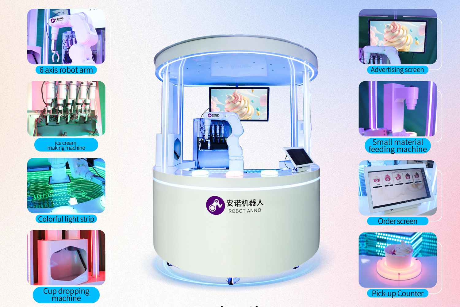 Circular open ice cream machine 1