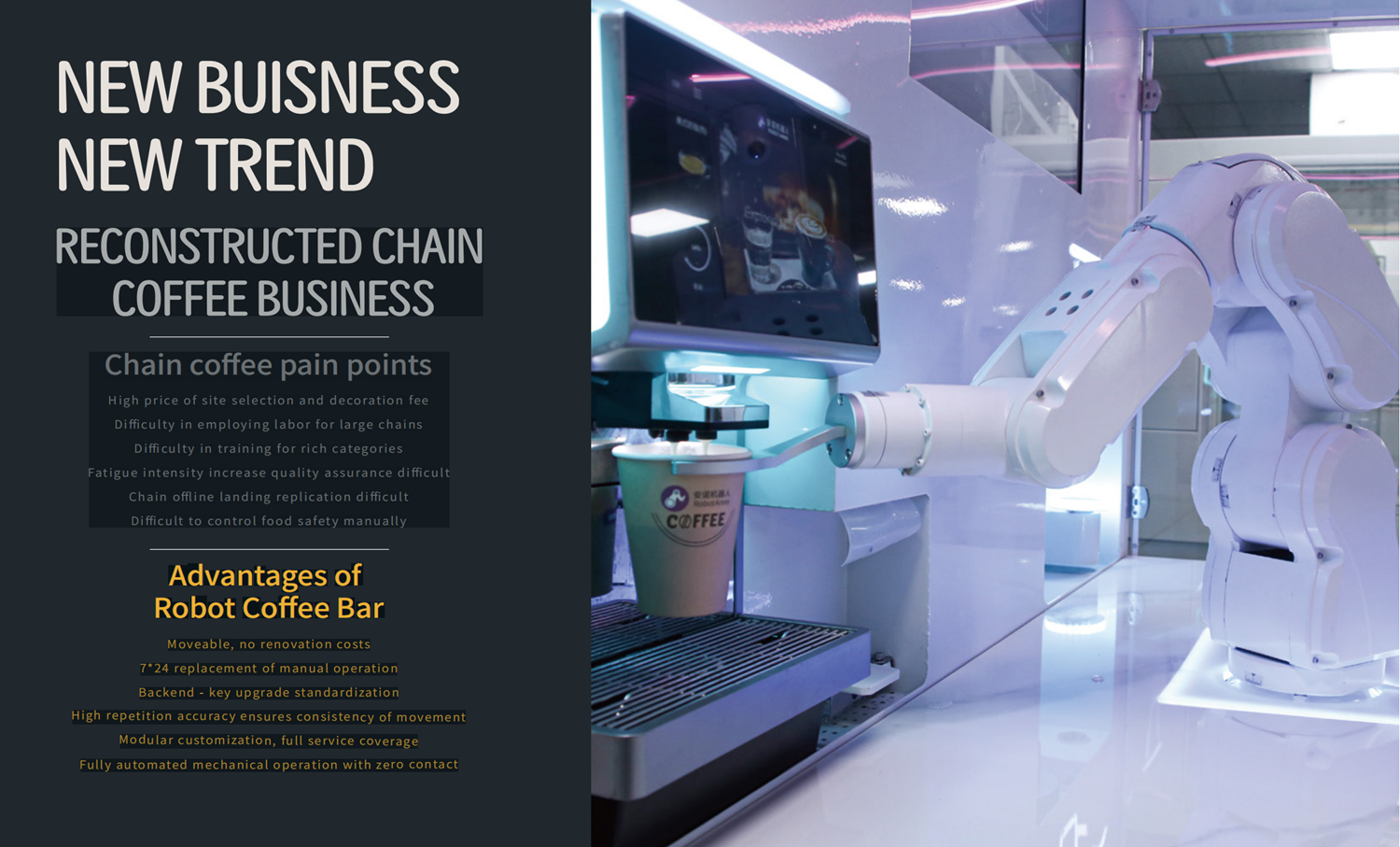 Nuevo robot de cafetería abierto, detalle 6