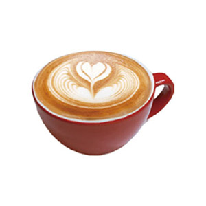 café con leche de corazón blanco