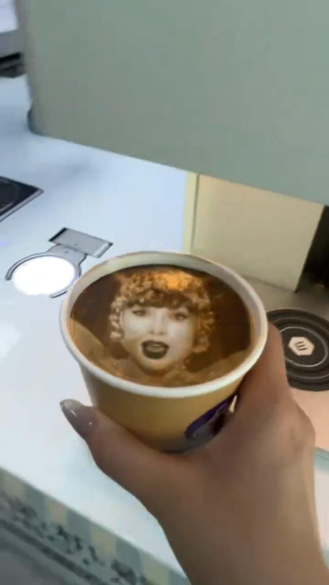 Taylor Swift… on a latte? ☕✨