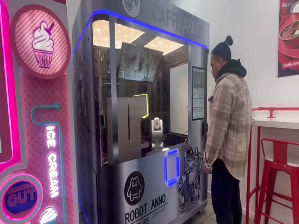 Anno AI freshly brewed coffee kiosk in unmanned restaurant in Birmi...