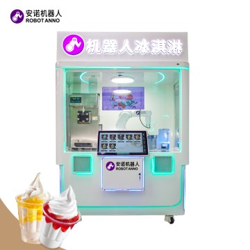 Enclosed robot ice cream machine (6-axis robotic arm model)--Robot Ice Cream Kiosk