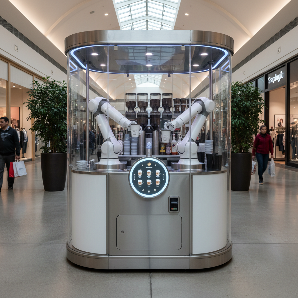 Robot Coffee Machine For Malls