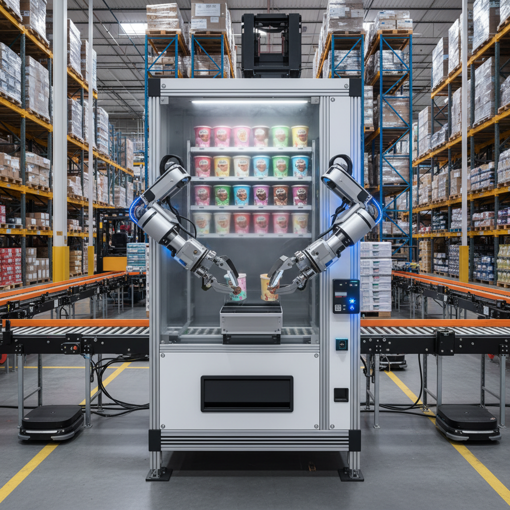 Ice Cream Robot Vending Machine For Amazon Fulfillment Centers