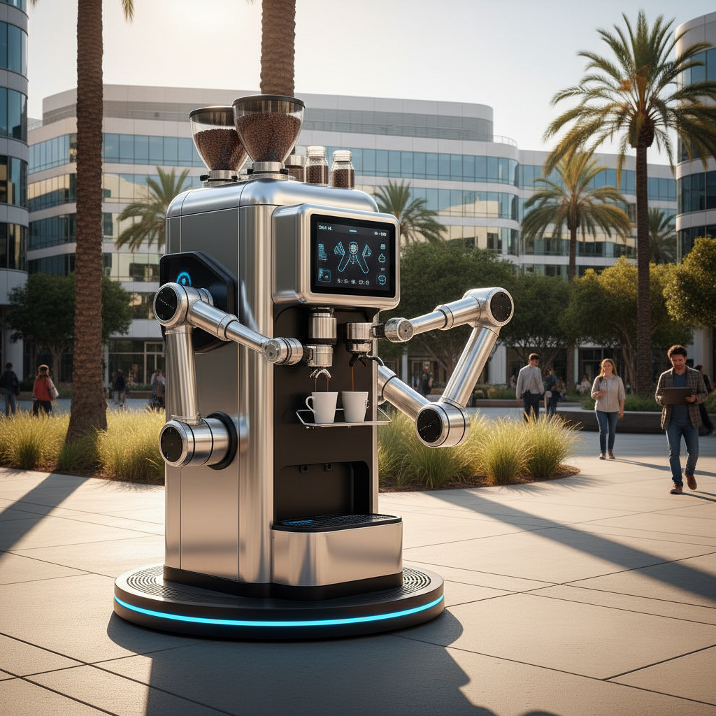 Coffee Robot Machine For Silicon Valley Business Parks