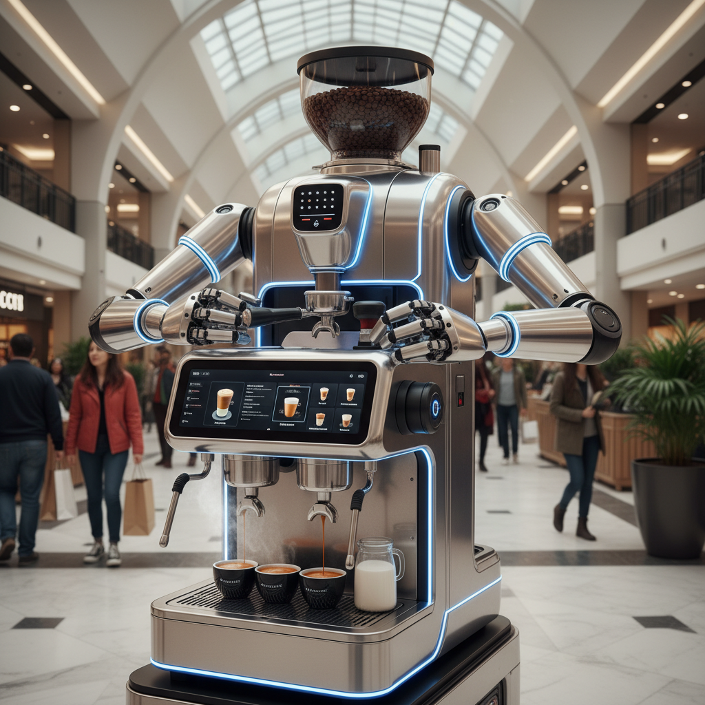 Robot Espresso Maker For Public-mall
