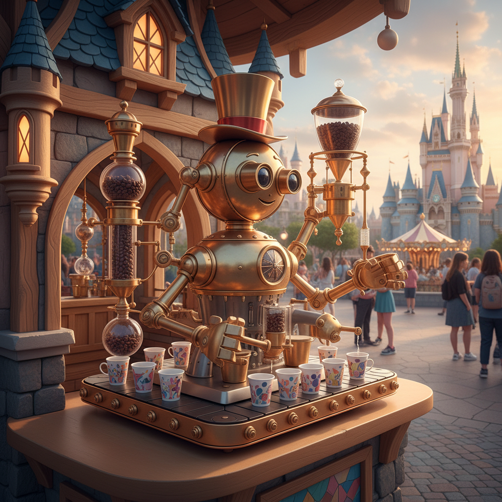 Robot Coffee Machine For Disney-land