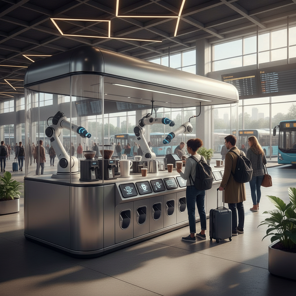 Robotic Coffee Shop For Bus Interchange Stations