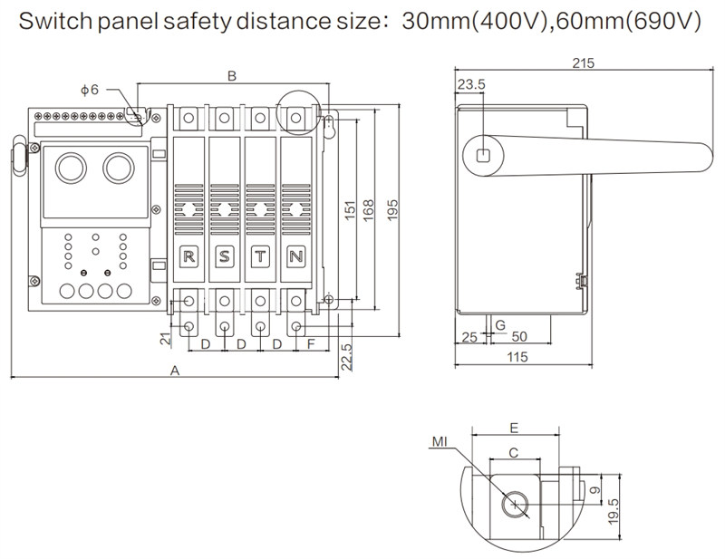 LMS1-LA3 Series PC Automatic transfer switch Ats 604