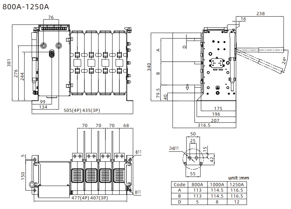 LMS1-SN Automatic Transfer Switch Ats detail (2)