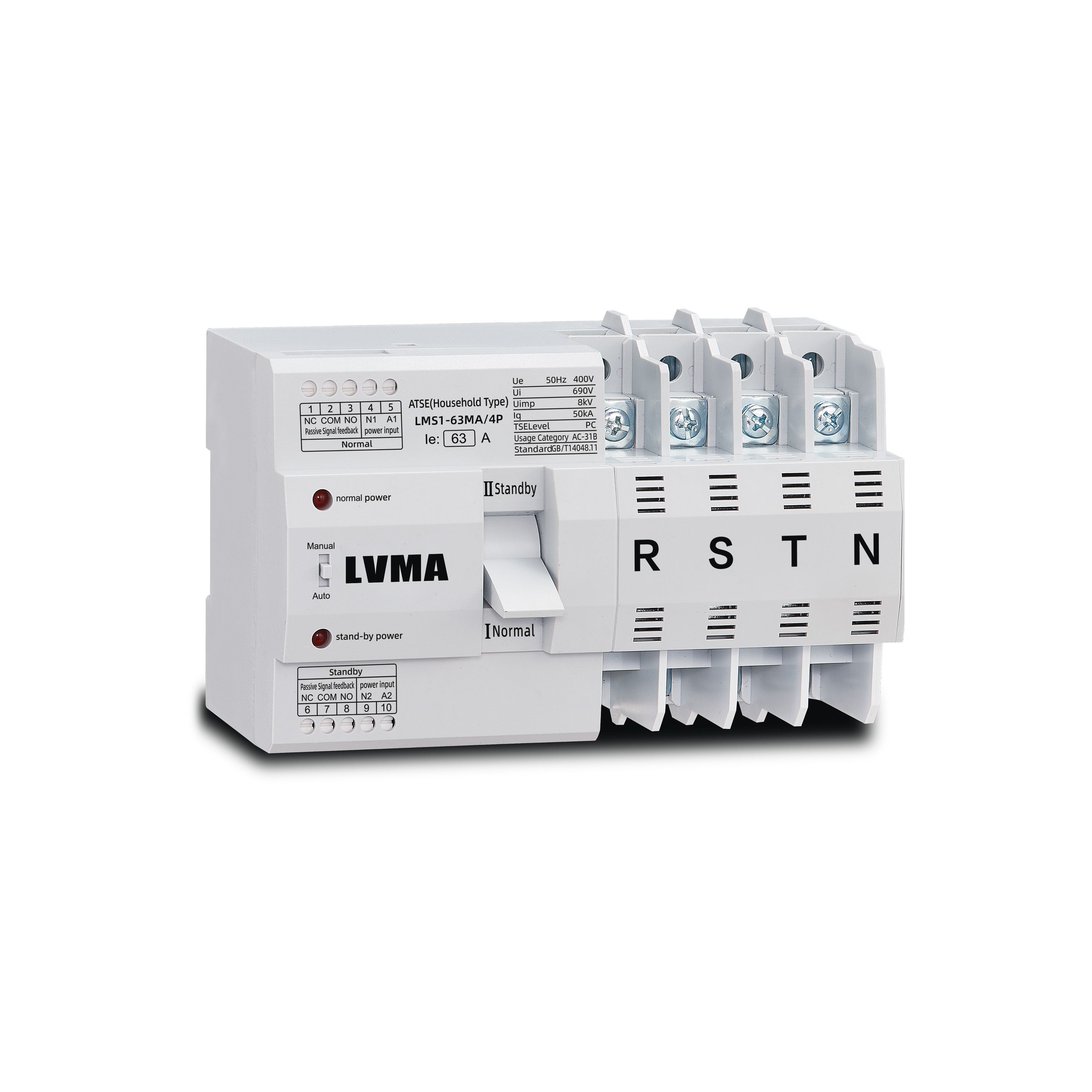 LMS1-MA Type PC Class Automatic Transfer Switch Ats 63A