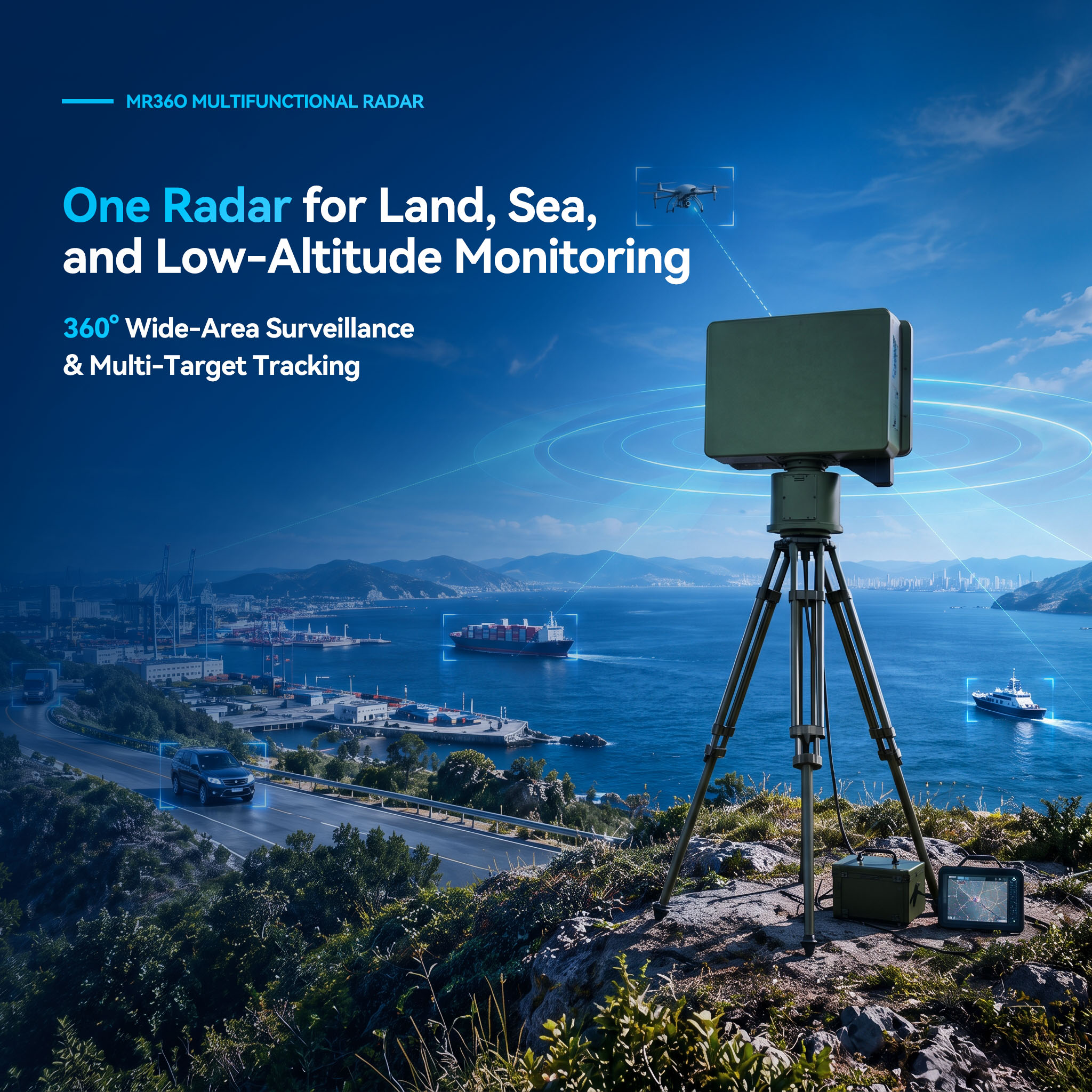 MR360: One Radar for Land, Sea, and Low-Altitude Monitoring