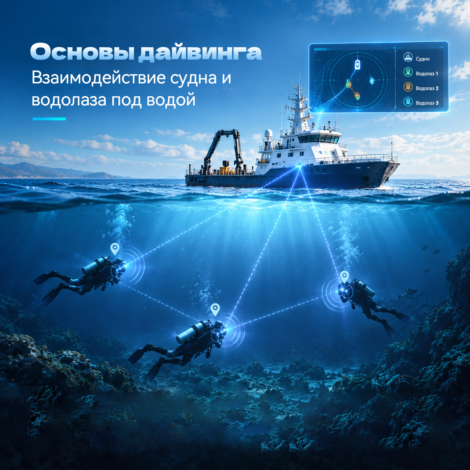 DIVER 101: связь и позиционирование между судном и дайвером