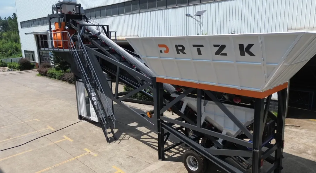 RTZK HZS60Y Mobile Integrated Concrete Batching Plant丨Inobudirira Mobile Kuvaka Solution