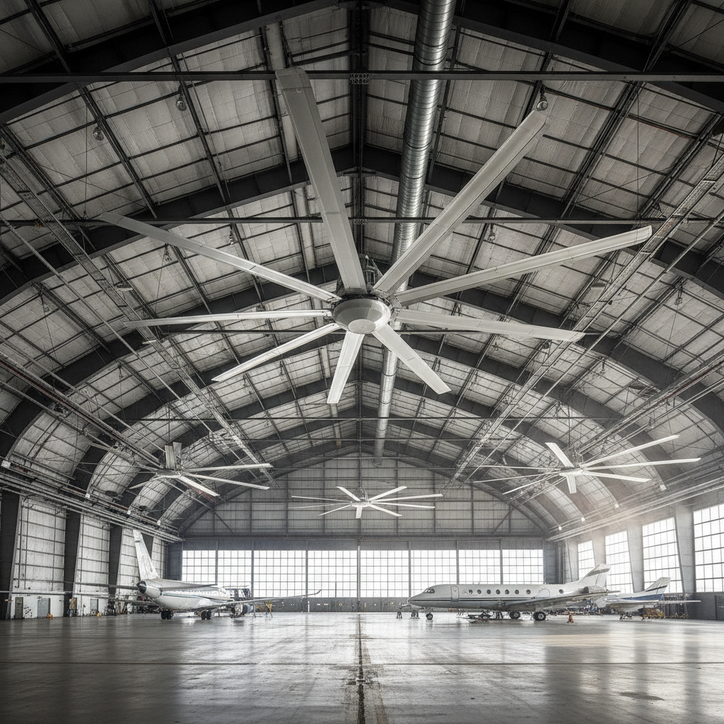 Huge Industrial Fans For Aircraft Hangars And Aviation Facilities