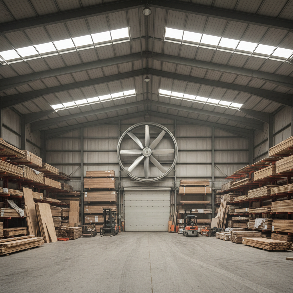 Huge Industrial Fan For Building Material And Lumber Storage