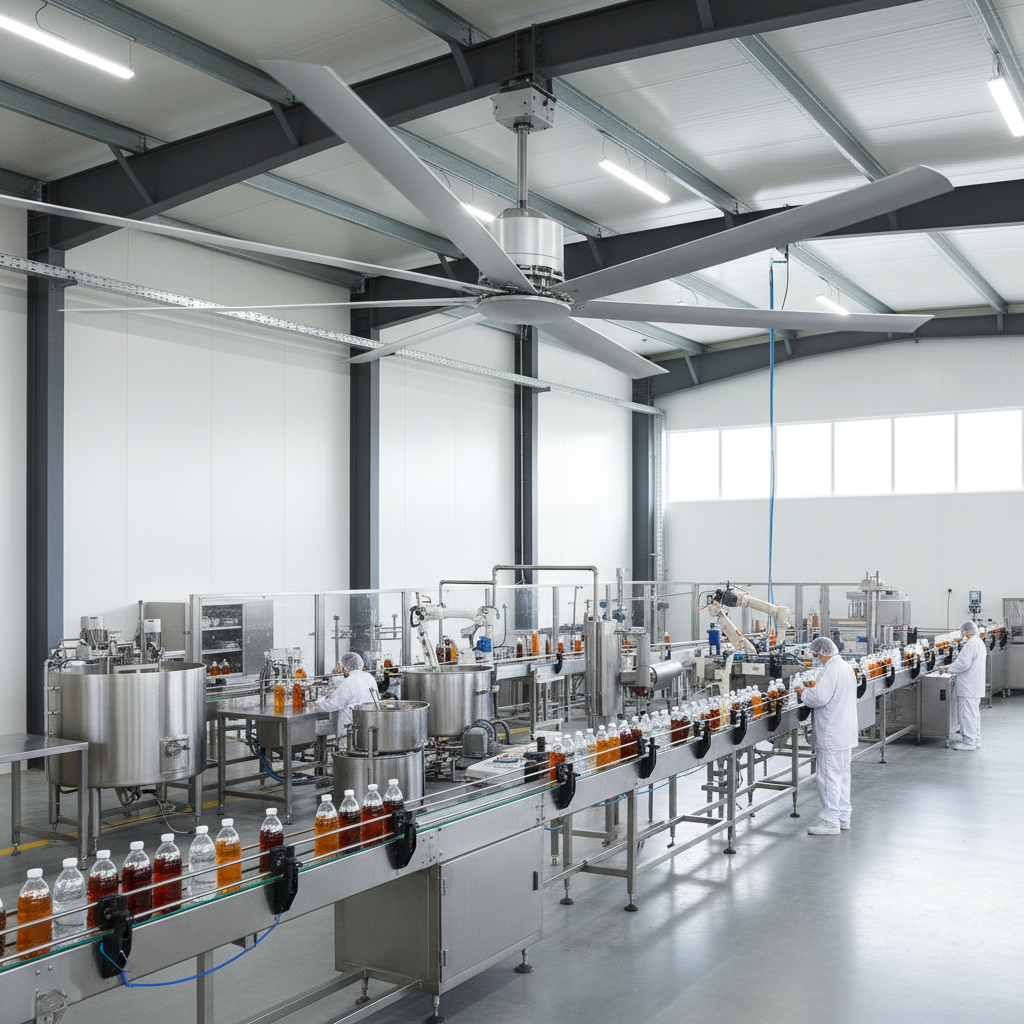 High Volume Low Speed Fan For Food Processing And Beverage Bottling