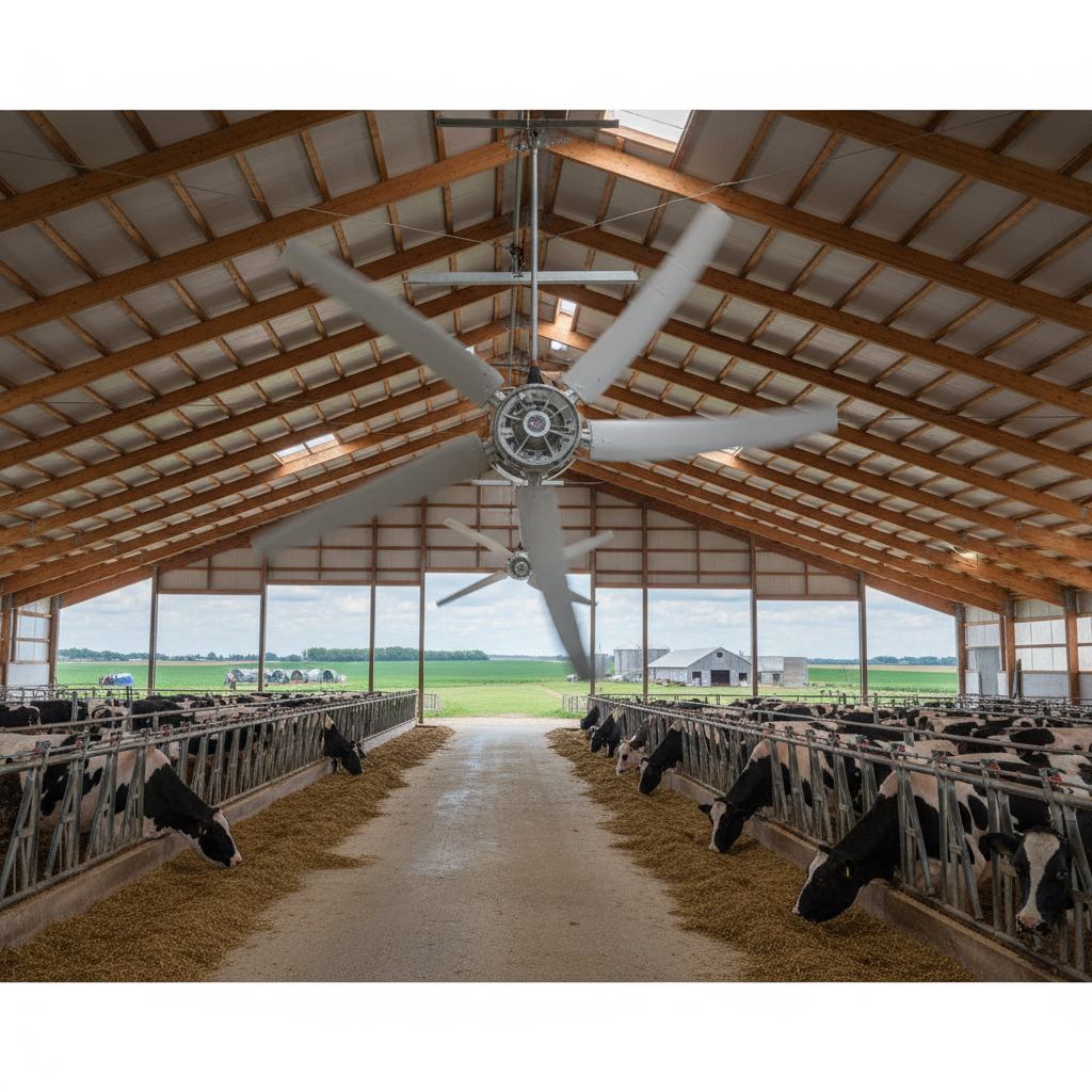 Commercial Hvls Fan For Dairy Barns And Agricultural Facilities