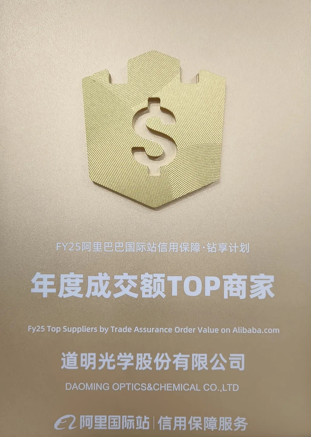 道明光学荣获阿里国际站年度成交额TOP商家4.jpg