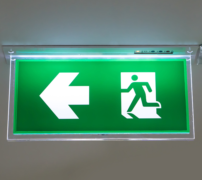 safety escape indicating signs