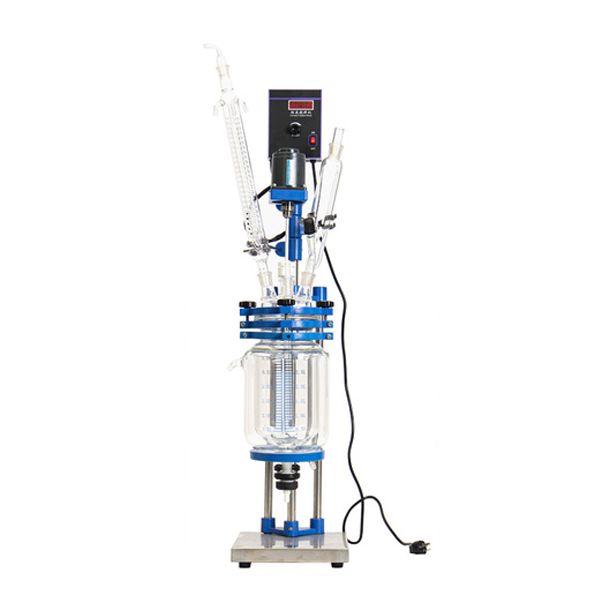 0.25L-3L Laboratory Chemical Reactor Jacketed Double Layer Glass Stirred Tank Reactor