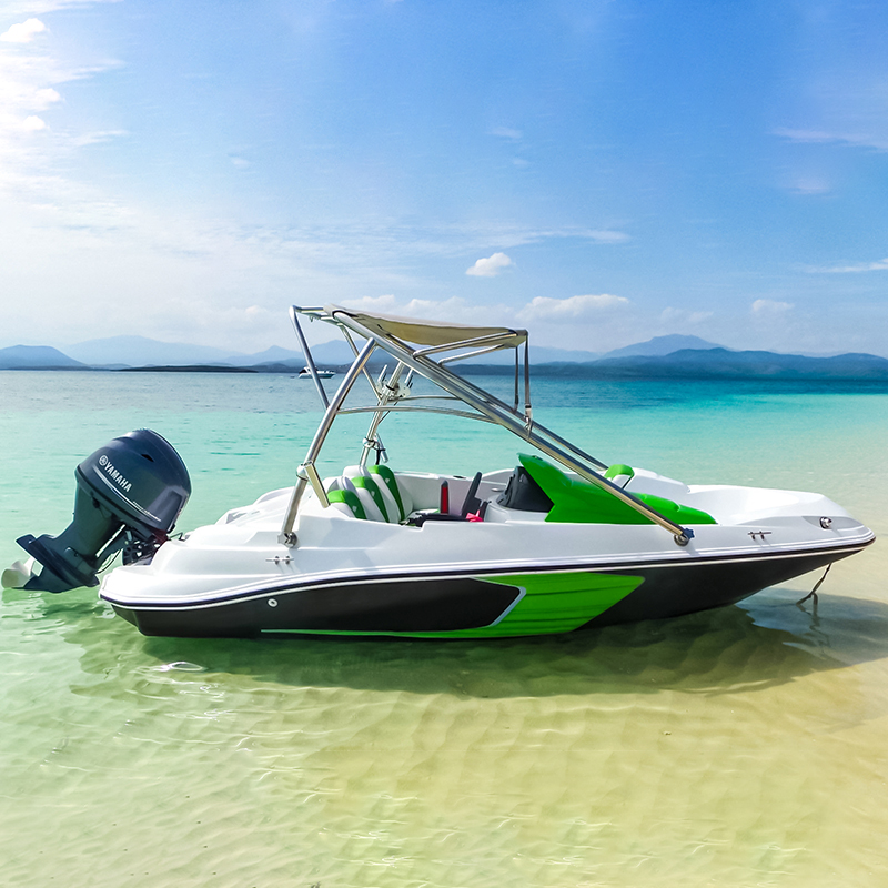 15ft Fishing Boat 4 Seaters Fiberglass Speed Boat 4.6M Outboard Engine