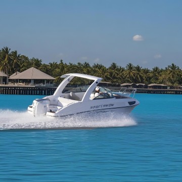 7.3m Fiberglass Mini Yacht 24ft Leisure Fishing Boat Wakeboarding Speed Boating Leisure Water Sport