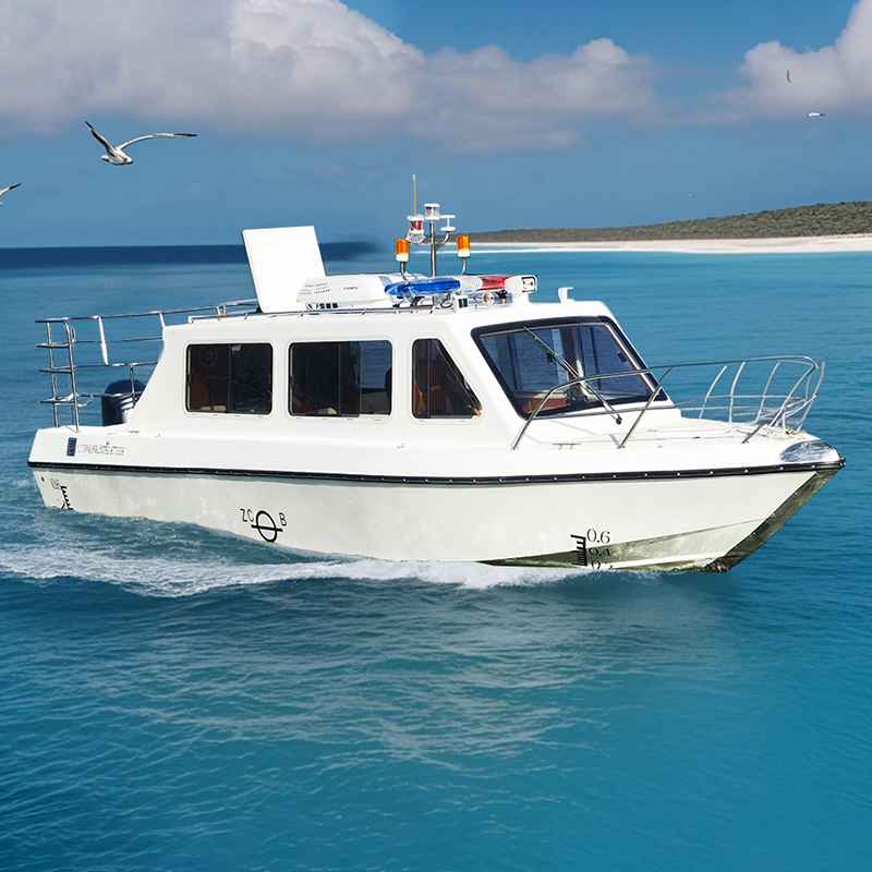 24.6ft Fiberglass Mini Yacht Landing Craft Luxury Cabin Cruiser Patrol Fishing Assault Boat Speed 7500mm