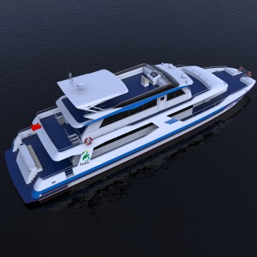 35m Inland River Sightseeing Yacht (Class B Waters) – Luxury 198-Passenger Passeneger Cruise Boat, Twin 220HP Engines, 20km/h Speed