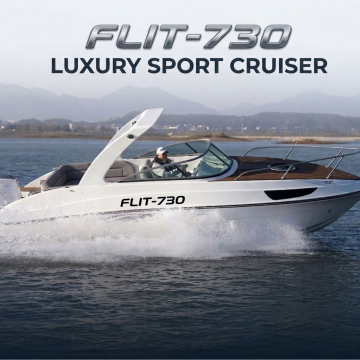 Flit-730 Mini yacht en fibre de verre de 7,3 m – Bateau de plaisance, de pêche et de sports nautiques à moteur de 7,3 m