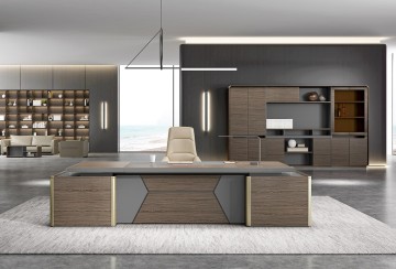 LUXURY Series - CEO Desk & File Cabinet
