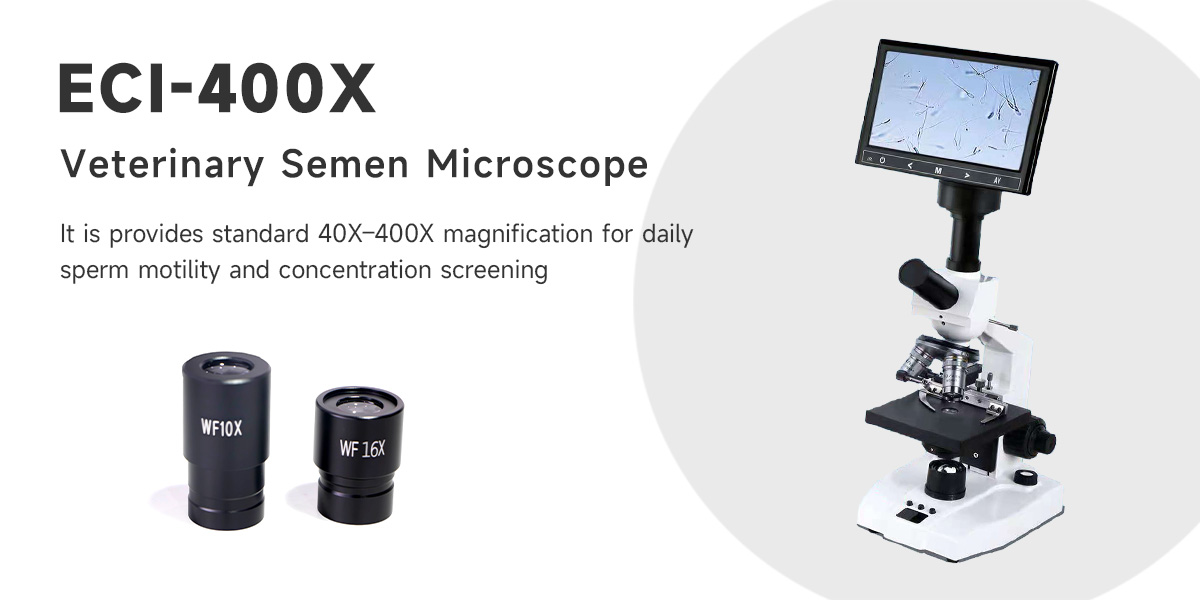 Veterinary Semen Microscope with Heated Stage, 400X Livestock Sperm Test