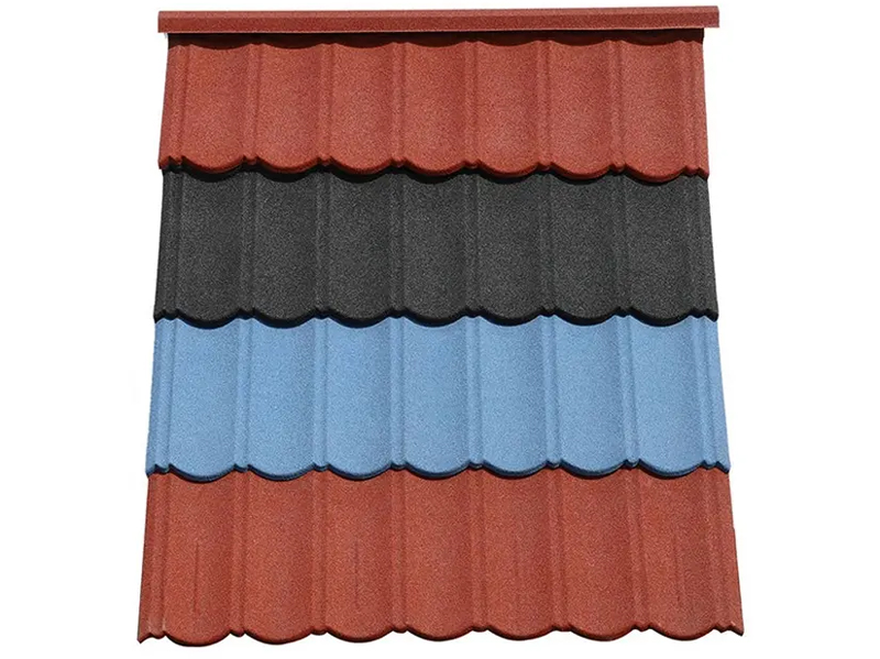 Baldosas de metal y piedra de colores2