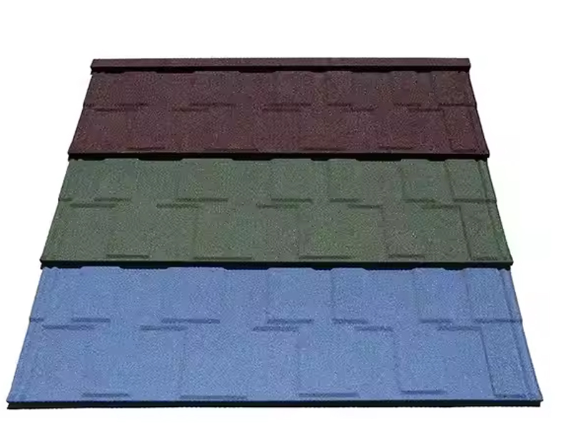 Baldosas de metal y piedra de colores3