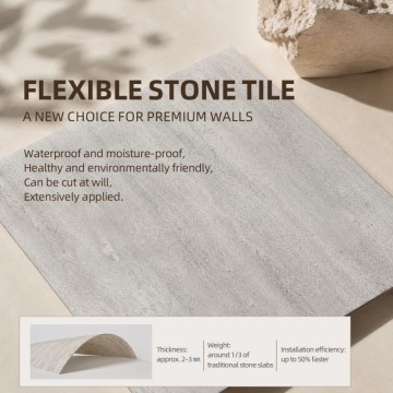 Piedra flexible: instalación un 50 % más rápida