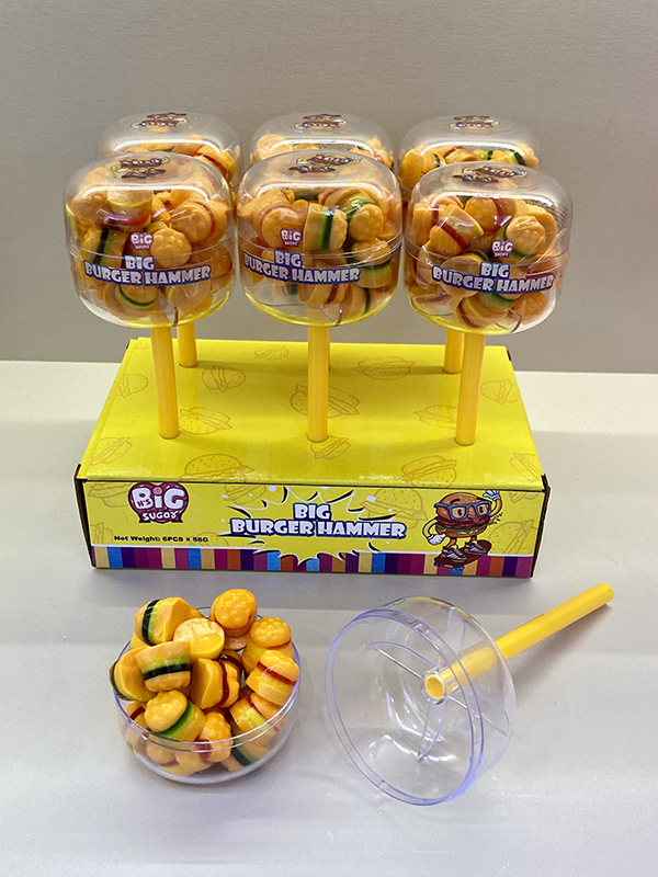 Big Hamburger Hammer, Simulated Burger Shaped Candy Toy Factory Sweet and Sour Cute Burger Gummies (1)