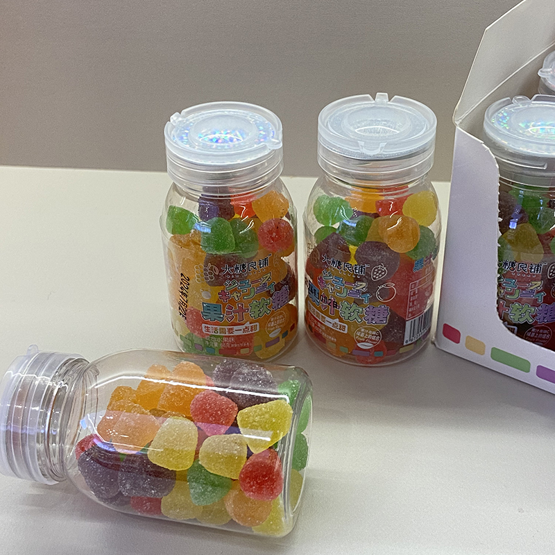 Bottled gummy candy toy factory juice gummy mixed fruit flavors (1)