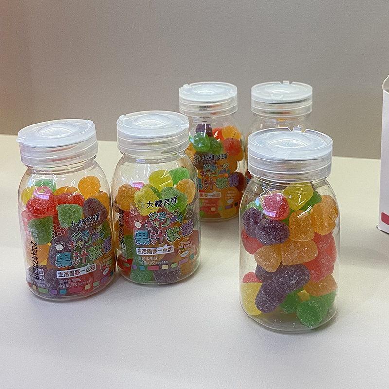 Bottled gummy candy toy factory juice gummy mixed fruit flavors (2)