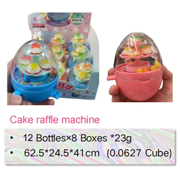 Cake gummy candy toy supplier, cake lottery machine toy fruit flavored gummy candy (1)