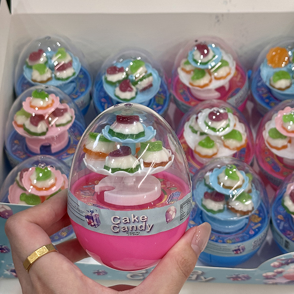 Cake gummy candy toy supplier, cake lottery machine toy fruit flavored gummy candy (2)