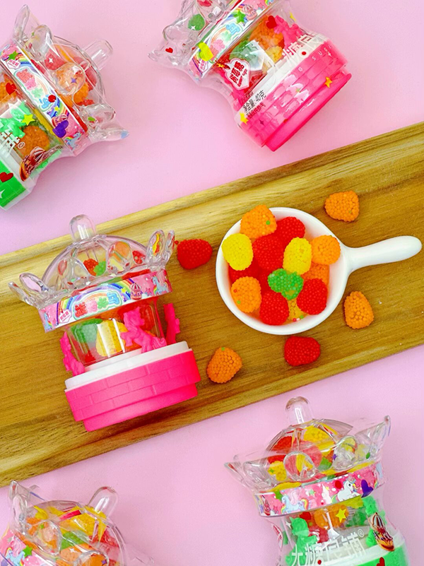 Candy Toy Supplier Carousel Candy Chocolate beans Raspberry Gummy Chewy Fruit Jelly (3)
